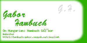 gabor hambuch business card